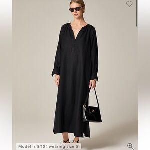 JCREW NWT black Linen Cabana Dress